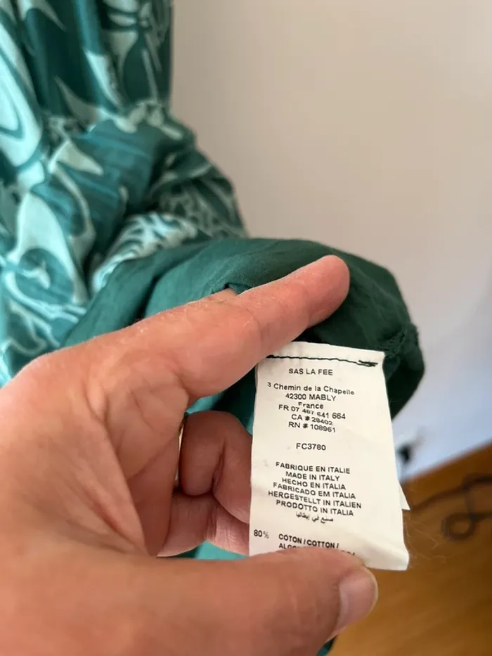 Magnifique robe longue verte || coton et soie || taille 42 || la fée maraboutée - photo numéro 5