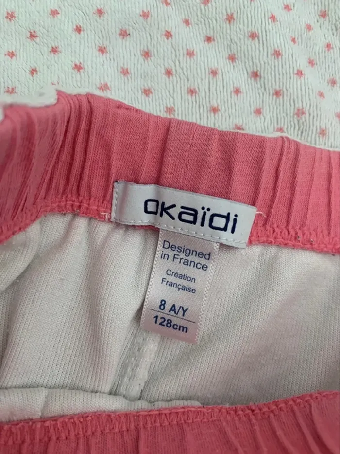 Pyjama velours rose et blanc Okaidi 8 ans - photo numéro 7