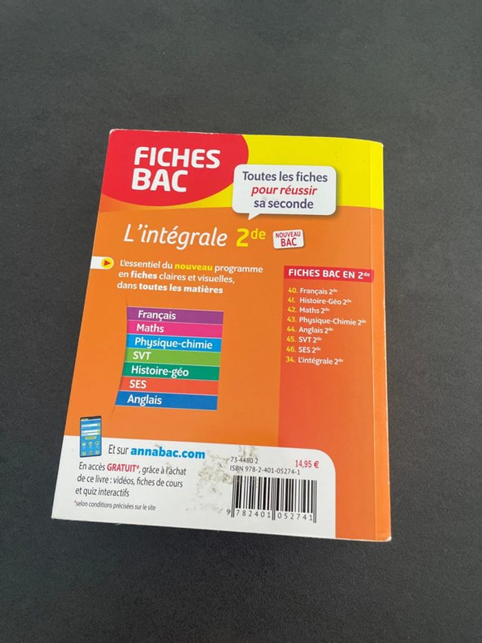Fiches bac hatier maths français svt physique ses seconde - photo numéro 2