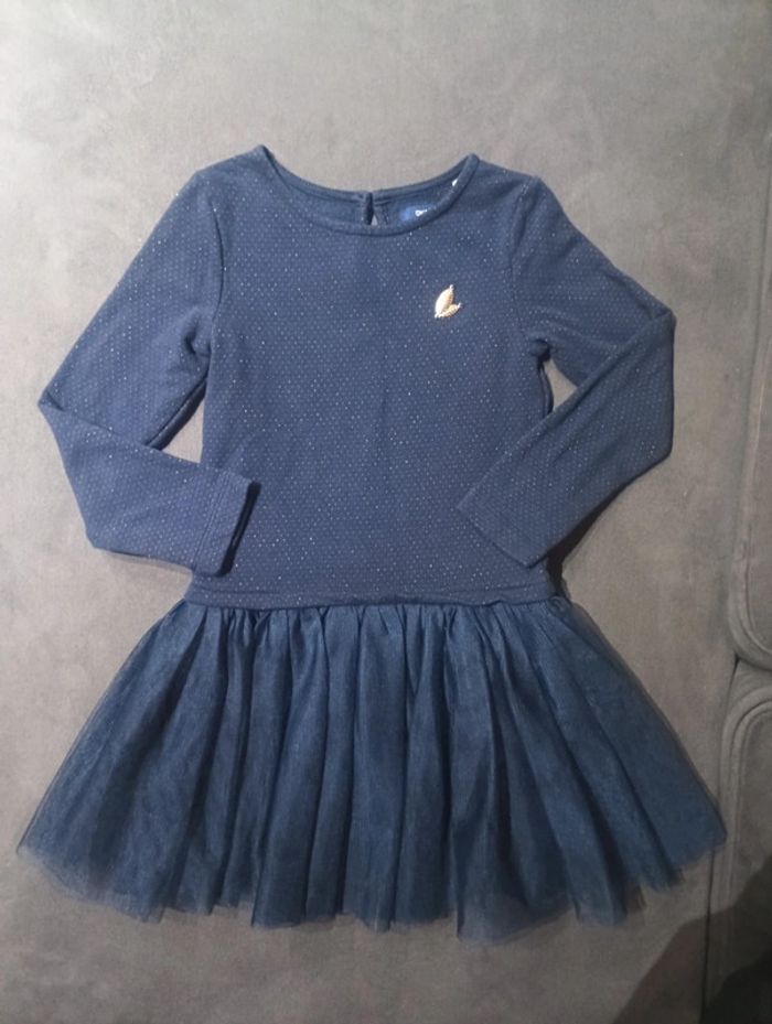 Robe de fête anniversaire mariage Noël manches longues Fille 5 ans tulle Okaïdi