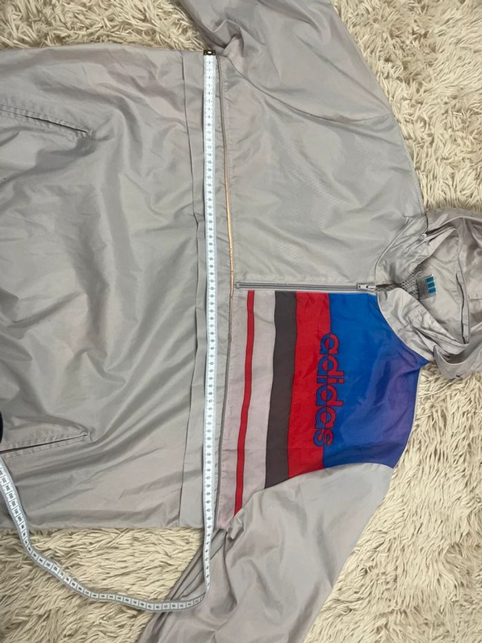 Coupe-vent Adidas vintage à capuche - Gris Taille M année 80´ 90’ y2k - photo numéro 12