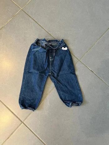 Jean / Pantalon avec noeud sur la poche gauche - Auchan - Bleu marine - 74 cm