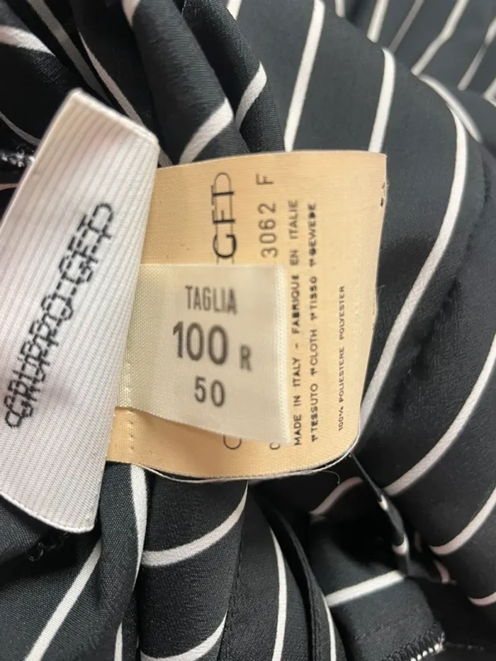 Robe chemise à rayures verticales noires et blanches Cori vintage – fluide et vintage taille 46 A765 - photo numéro 8