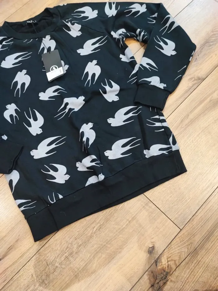 Pull noir et blanc homme manches longues L - photo numéro 3