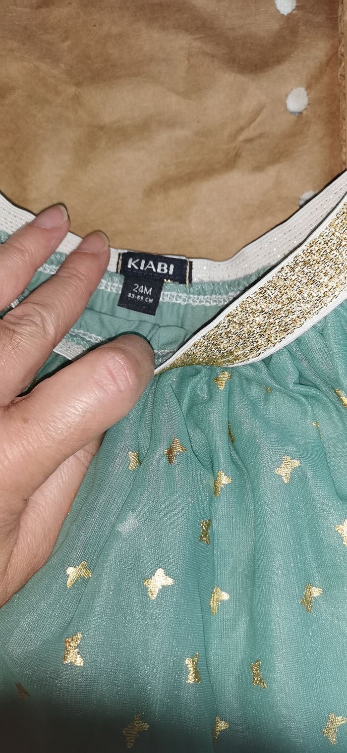 Jupe patineuse à motif papillons dorés - photo numéro 2