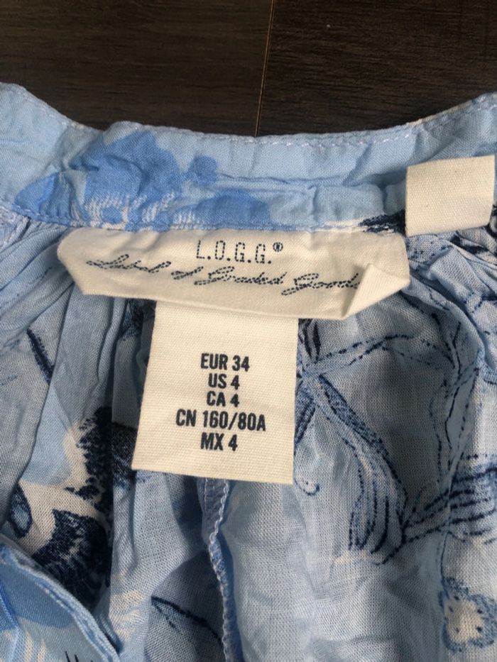 Très jolie blouse H&M taille 34 ample imprimée japonisant - photo numéro 4