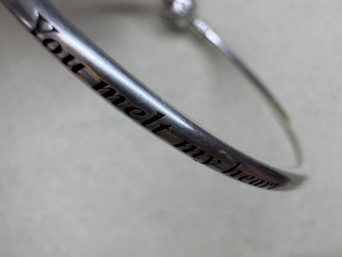 Bracelet Jonc Pandora Authentique Fermoir avec Cœur Flocon T17 - photo numéro 4