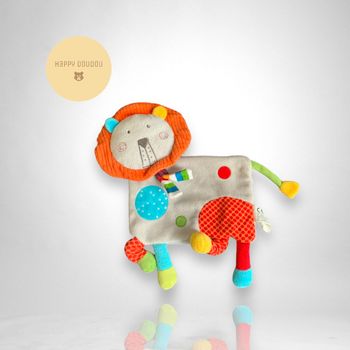 Peluche Doudou Plat Lion gris Nicotoy DP259