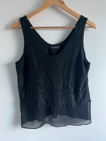 Top court noir dentelle