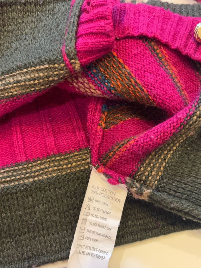 Cardigan rose à à col rond boutons dorés vintage taille XS - photo numéro 4