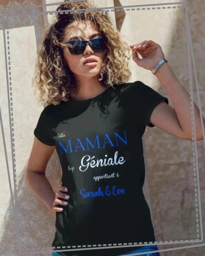 T-shirt "Cette Maman trop Géniale appartient à" - Cadeau Unique pour la Fête des Mères - photo numéro 4