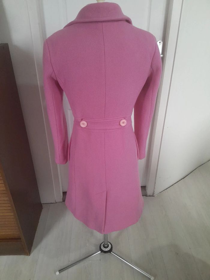 Tres beau manteau rose tara jarmon modèle mangua en laine - photo numéro 4