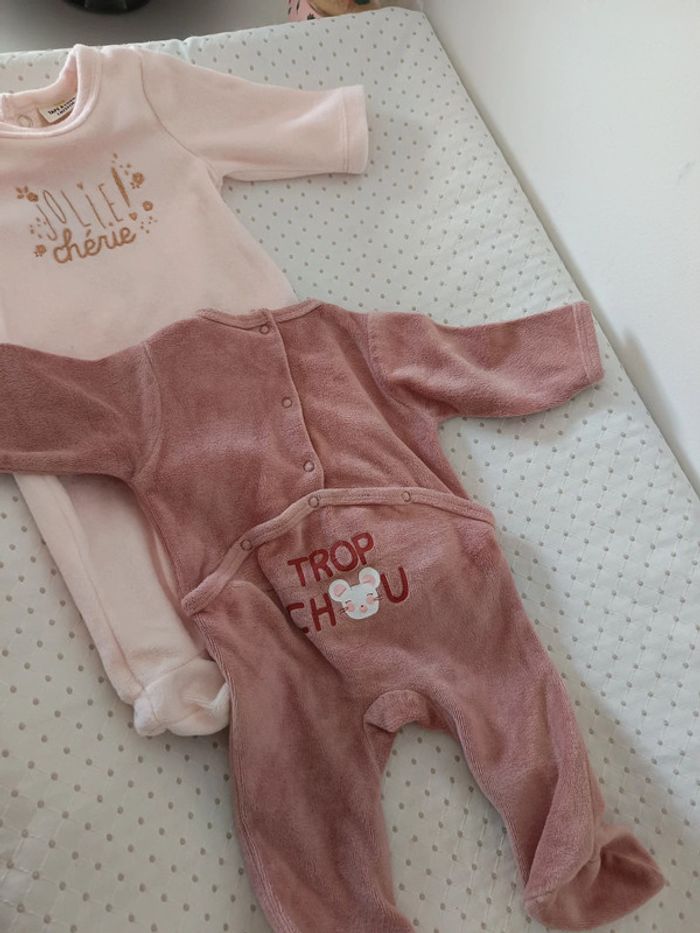 Lot de 2 grenouillères bebe fille 1 mois - photo numéro 6