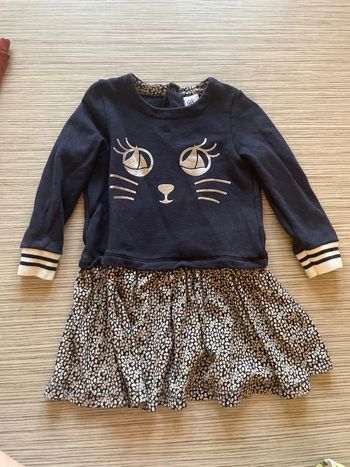 Robe petit bateau chat coton. 24 mois