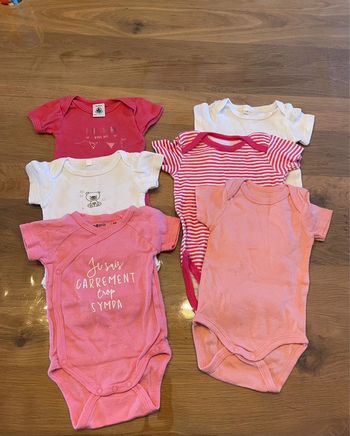 Lot de 6 bodies fille été 3 mois