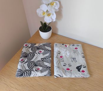 🌿 Lot de 2 housses doublées "protège livre" – Grand format (23 x 19 cm) 🌿