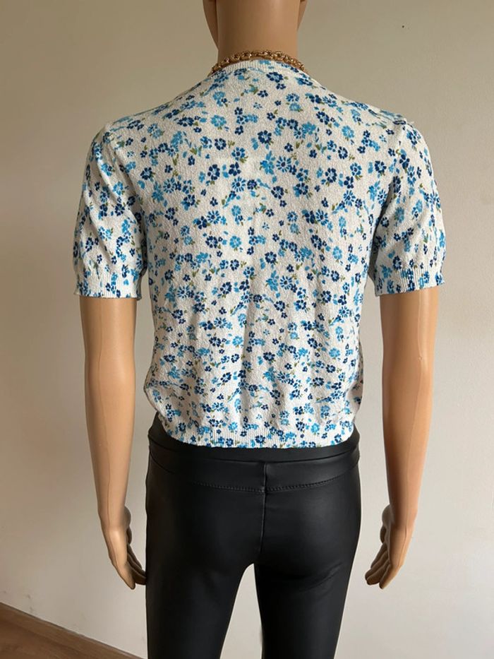 Haut blanc et fleurie neuve à manches courtes Zara taille S - photo numéro 7