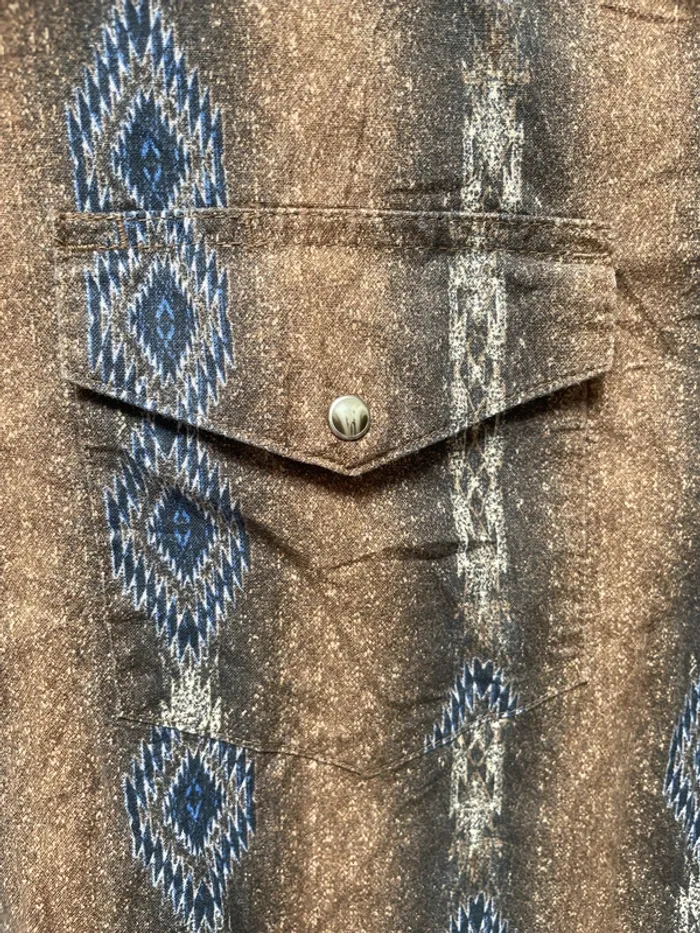 Wrangler vintage shirt brown Mens Size XXL - photo numéro 3