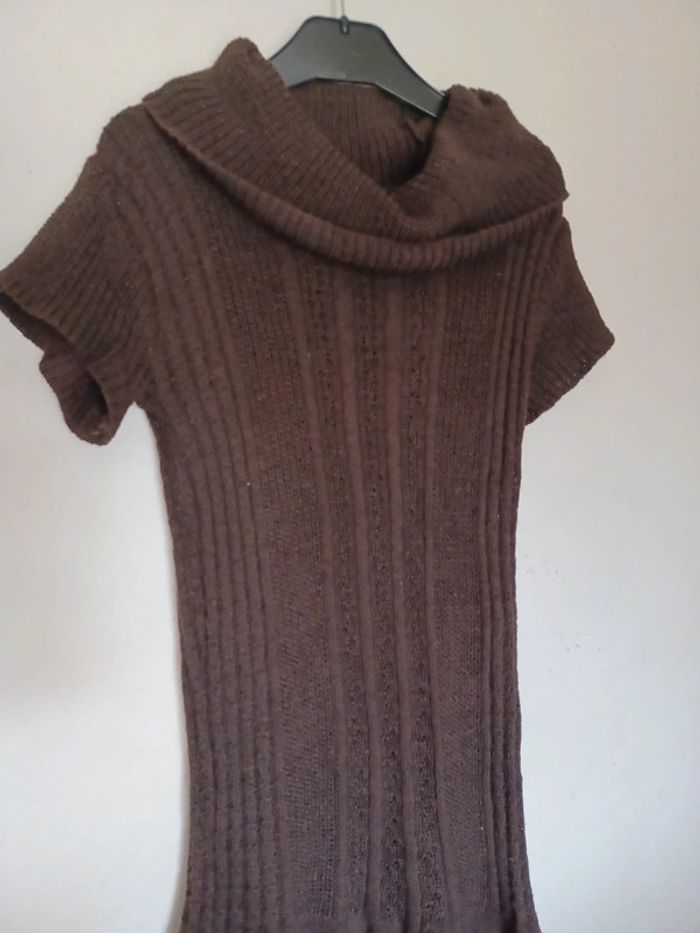 Robe laine pull S marron - photo numéro 2