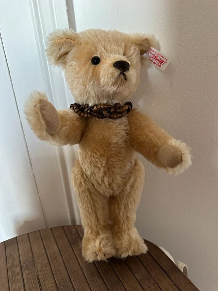 Ours ancien articulé Steiff peluche édition limitée numérotée rouge chiné beige 672200 28cm - photo numéro 4