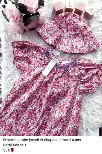 Ensemble robe et chapeau jacadi