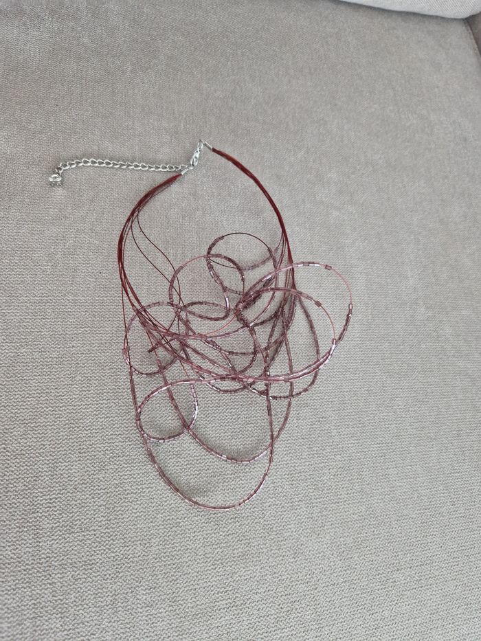 Collier multi rang à perles violet rosé - photo numéro 6