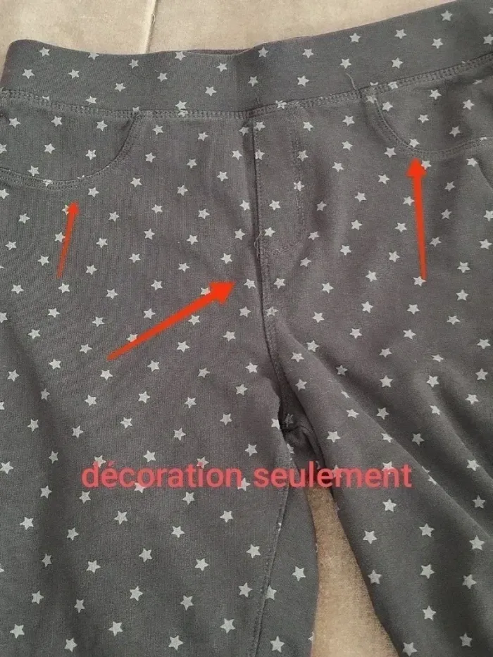 gegging gris motifs étoiles TEX fille 9-10 ans - photo numéro 5