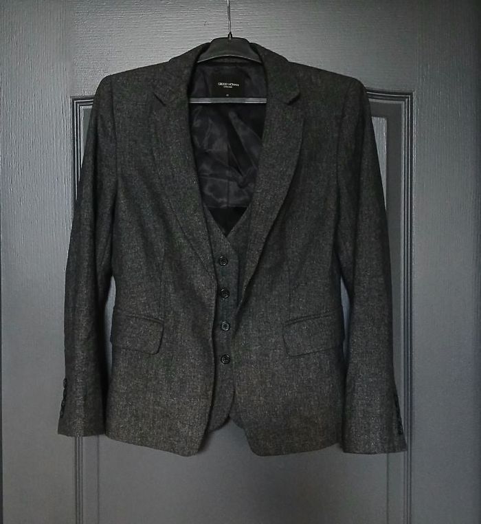 Veste / Blazer gilet intégré laine gris foncé 40/L - G2000 woman
