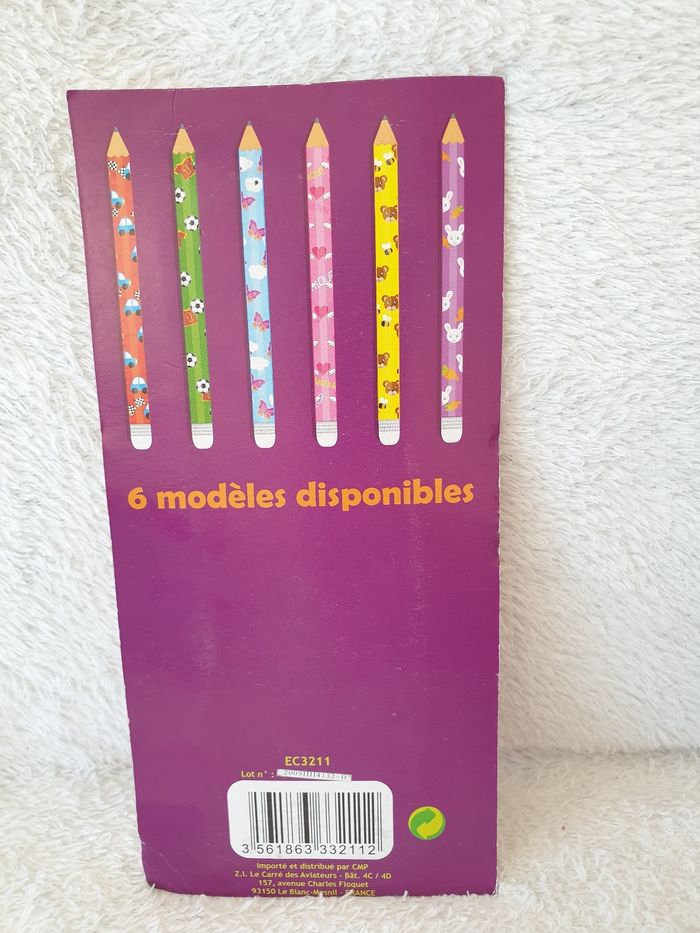Lot de 6 crayons de mine et gommes - photo numéro 2