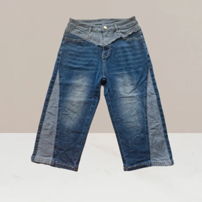 Pantacourt en jeans bleu - Taille M - photo numéro 2