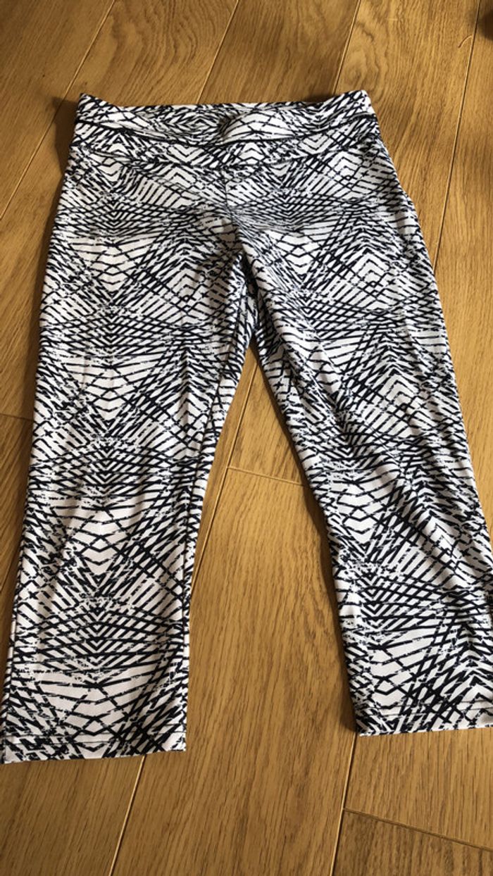 Llegging de sport mi long à rayures blanc et noir taille 36 energetics - photo numéro 4