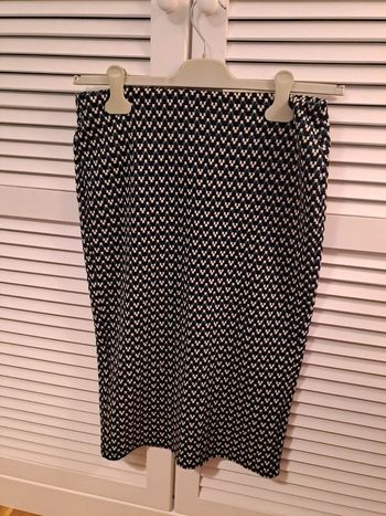 Jupe motif noir blanc bleu canard taille M