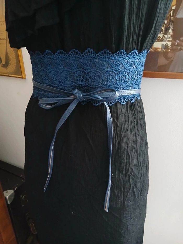 Ceinture large à nouer style obi motif bohème chic