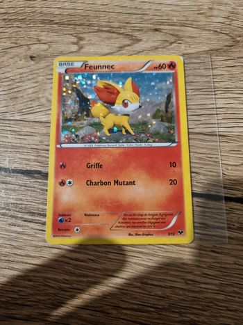 Carte pokémon feunnec holo 3/12 année 2013