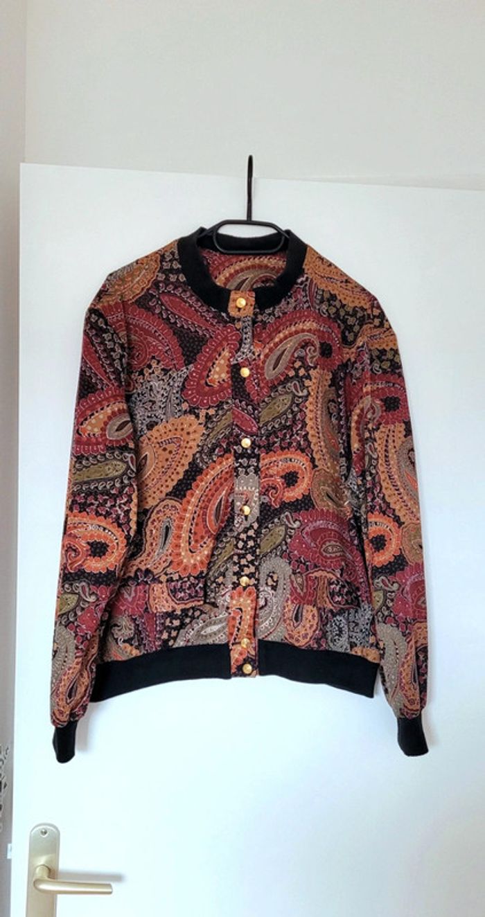 Magnifique Veste-Chemise laine Bomber fin-Vintage Oversize - photo numéro 7