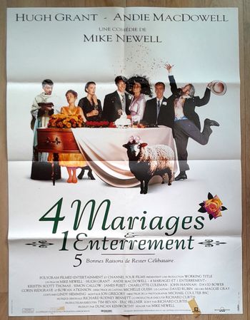 Grande affiche film cinéma 4 mariages et 1 enterrement