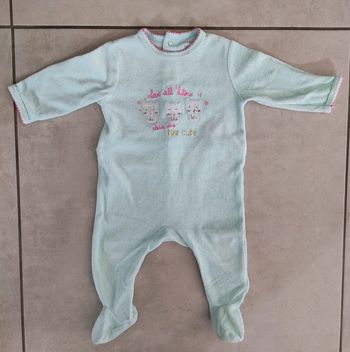 Pyjama velours fille - 6 mois