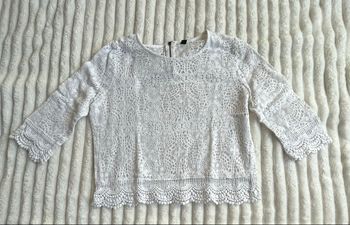 haut à dentelle blanc 