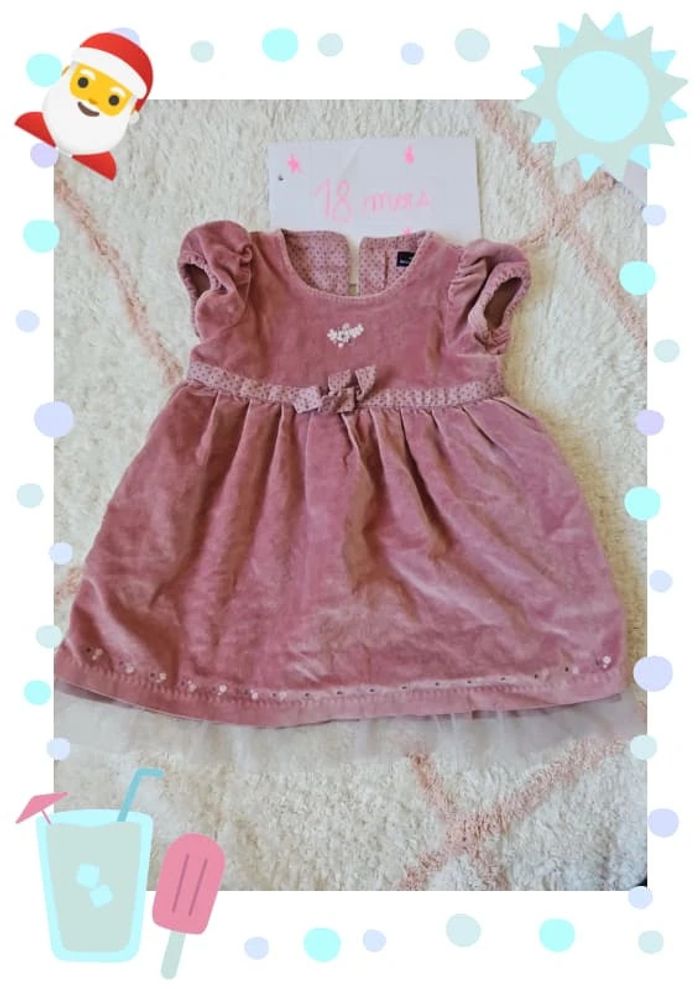 Robe velour sergent major vieux rose 18 mois lavé une fois jamais porté - photo numéro 2