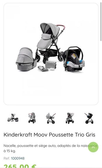Poussette kindercraft 3 en 1