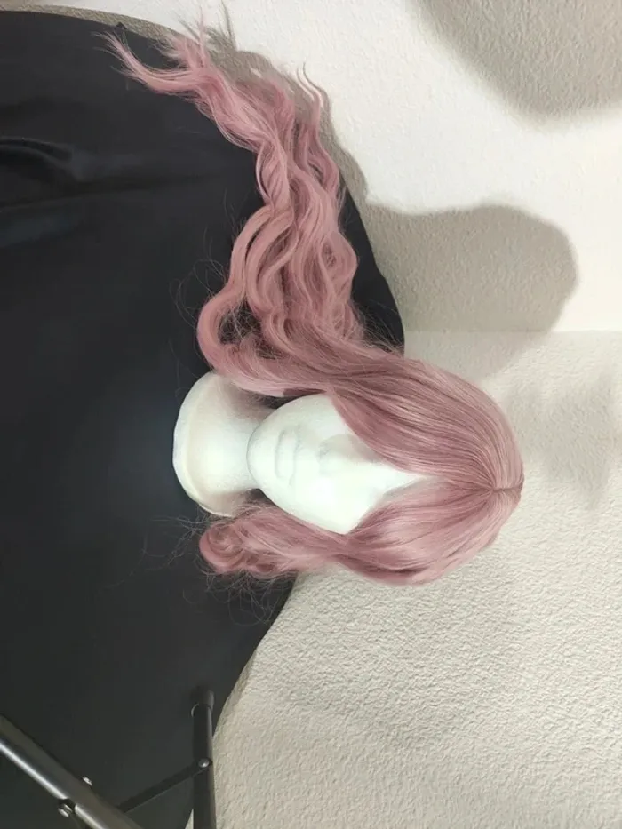 Perruque Naturelle Rose Pastel Luxe Tendance - photo numéro 8