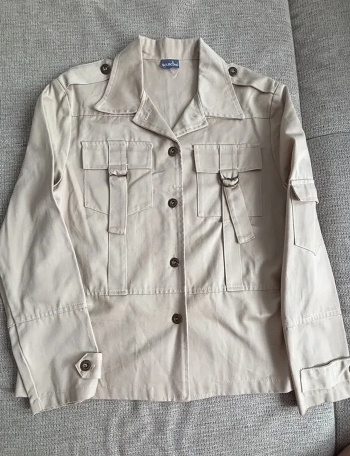 Veste cargo suédine