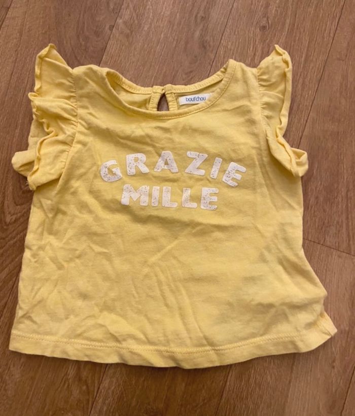 T-shirt jaune bébé 6 mois