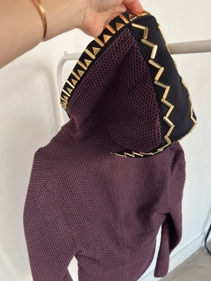 Gilet veste blouson à capuche violet aubergine Alfredo Villalba - photo numéro 6