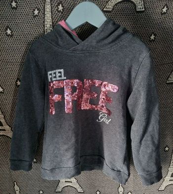 Sweat à capuche avec écriture sequins 6ans