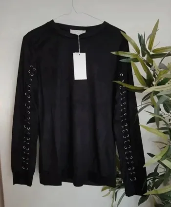 Pull suédine noir