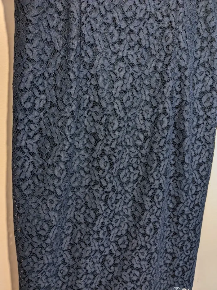 Robe moulante sortie de collection - bleue fleurie. - photo numéro 7