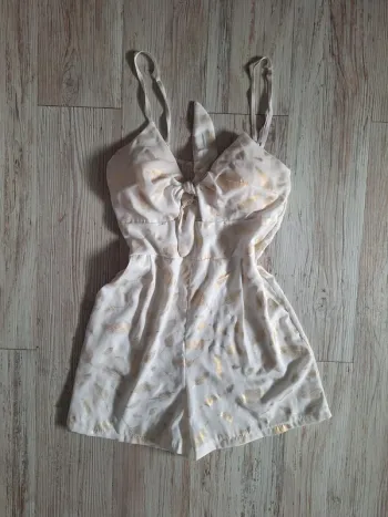 Combishort blanc et doré