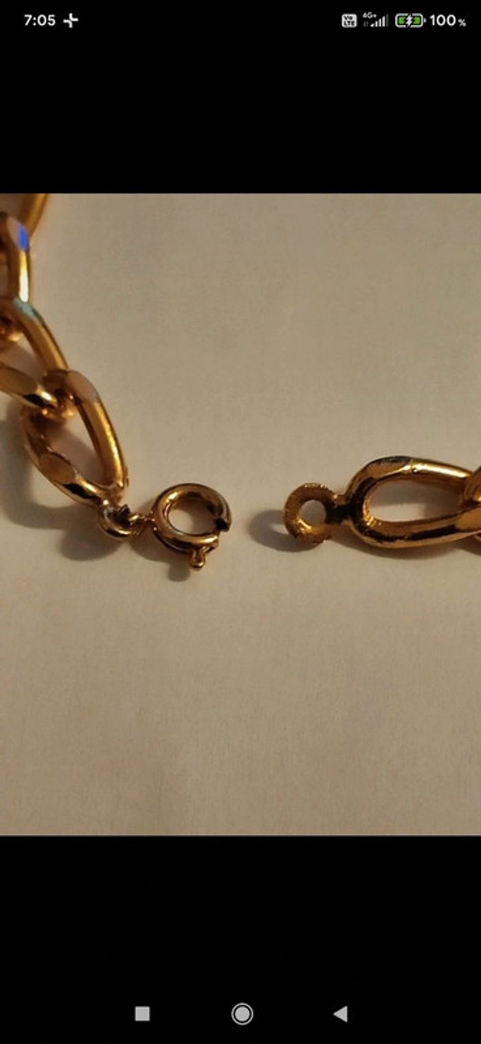 Bracelet mailles plaqué or - photo numéro 4