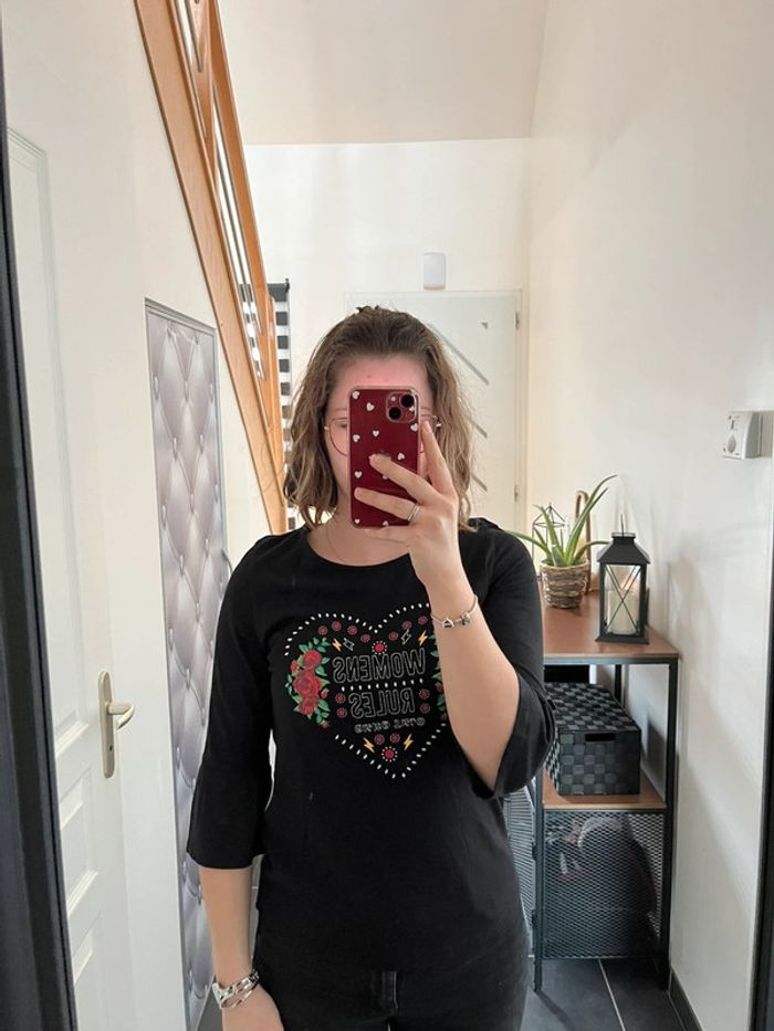 T-shirt manches 3/4 noir Cache cache M🖤